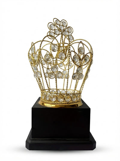 3780 Golden Crown Crystal Trophy Decorative Award Plaques Meru Trophy 3780 - Meru Trophy
