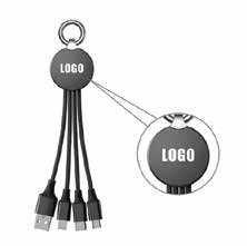 LED Logo USB Cable Keyring glowing branding - Meru Gifting