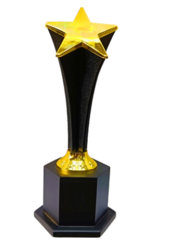 Gold Star Achievement Trophy - Ideal for corporate awards and trophies and recognition awards.