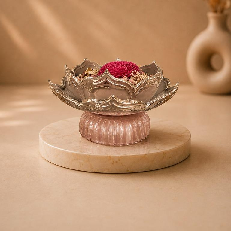 Rajat Kamal Urli Silver Lotus Bowl, handcrafted Metal Craft (Moradabad)