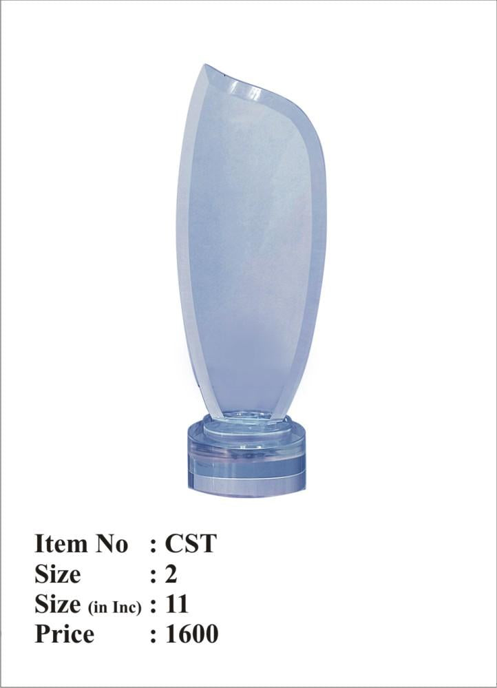 Elegant crystal trophy award.