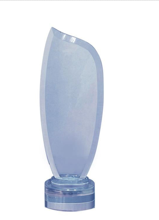 Elegant crystal trophy award.