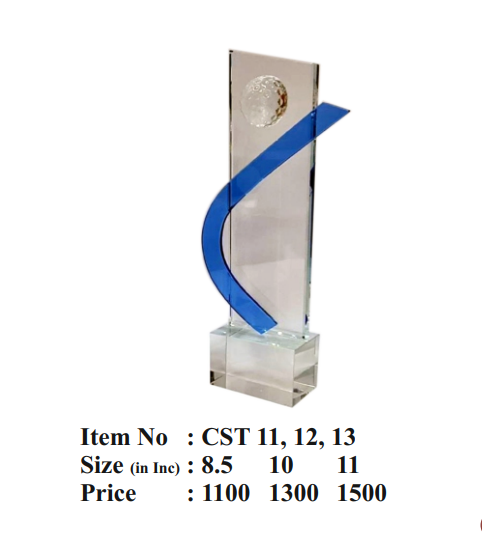Crystal Golf Trophy Award CST 11 - Custom Crystal Awards