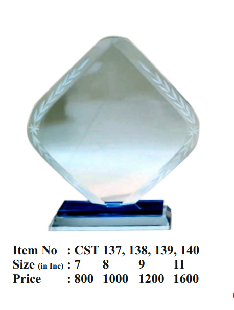 Diamond Crystal Trophies Award CST 137 - Elegant Crystal Awards