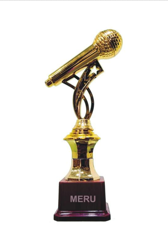 Golden Microphone Trophy - fiber trophies