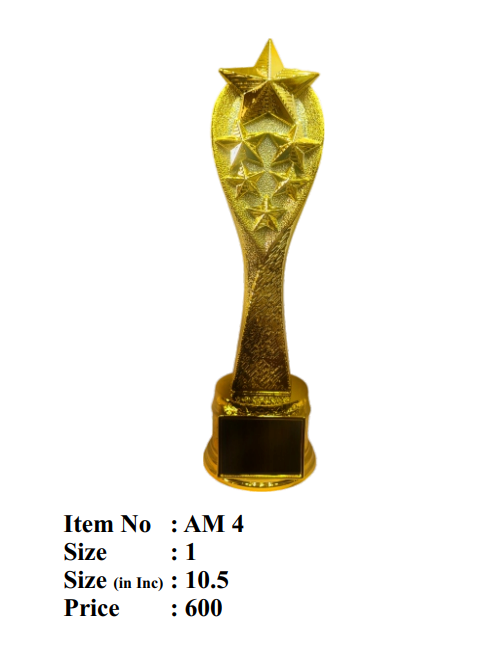 Gold star trophy award