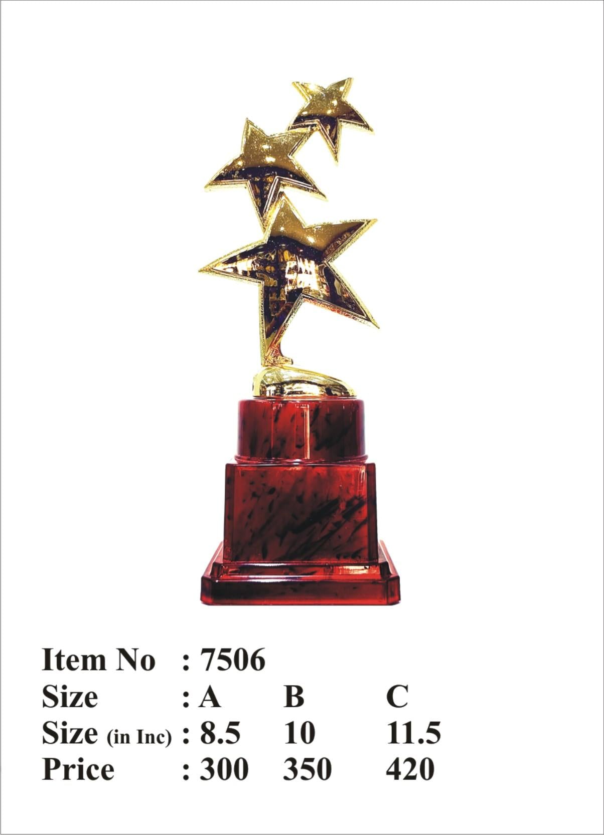 Gold star Fiber Trophy - perfect for corporate awards and recognition.