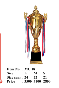 Golden Metal Trophy Cup - MC18 Award