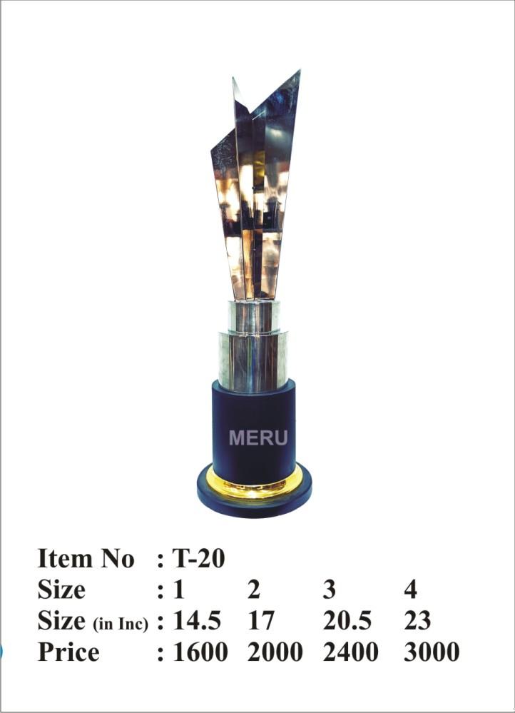 Silver and gold metal trophy award; perfect for sports recognition.