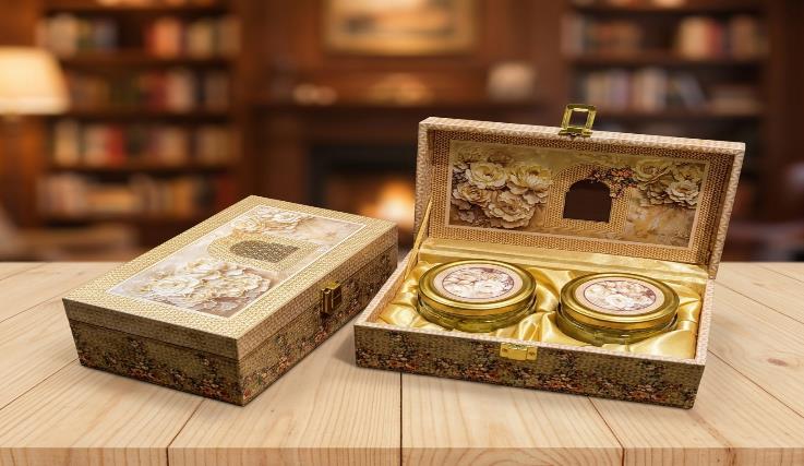 Royal Imperial Jar Series 2-Jar Dry Fruit Gift Box (PREMIUM 2J-1)
