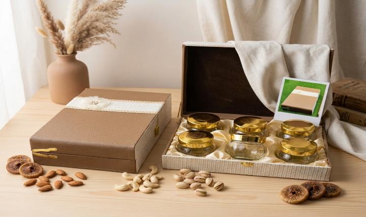 Royal Imperial Jar Series 6-Jar Dry Fruit Gift Box (PREMIUM KJ - 070)