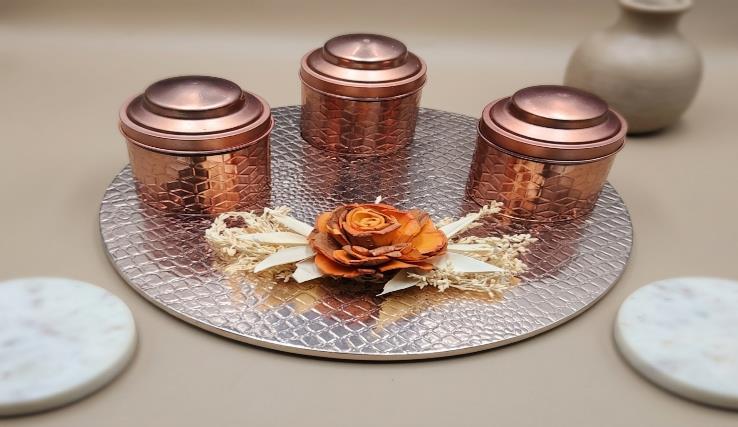 Royal Imperial Jar Series (Tray) 3-Jar Dry Fruit Gift Box (721)