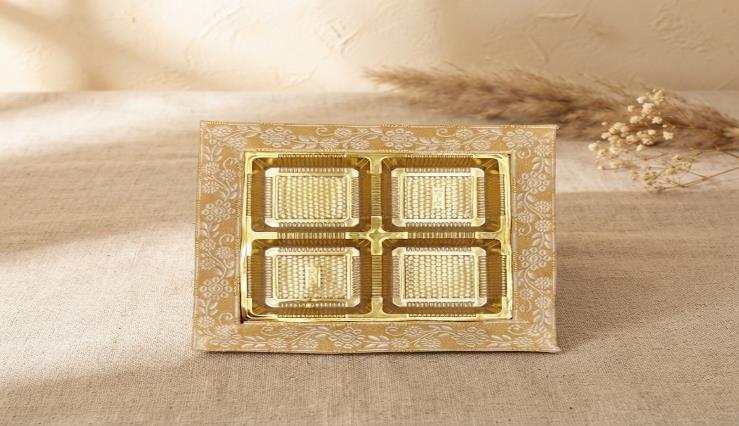 Hamper Tray 14x14 Gift Tray (GOLDEN TOPPER)