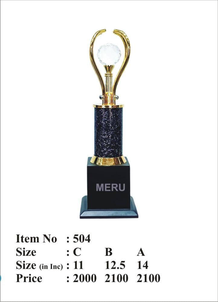 Crystal Trophy with Gold Accents - Award Trophy Design