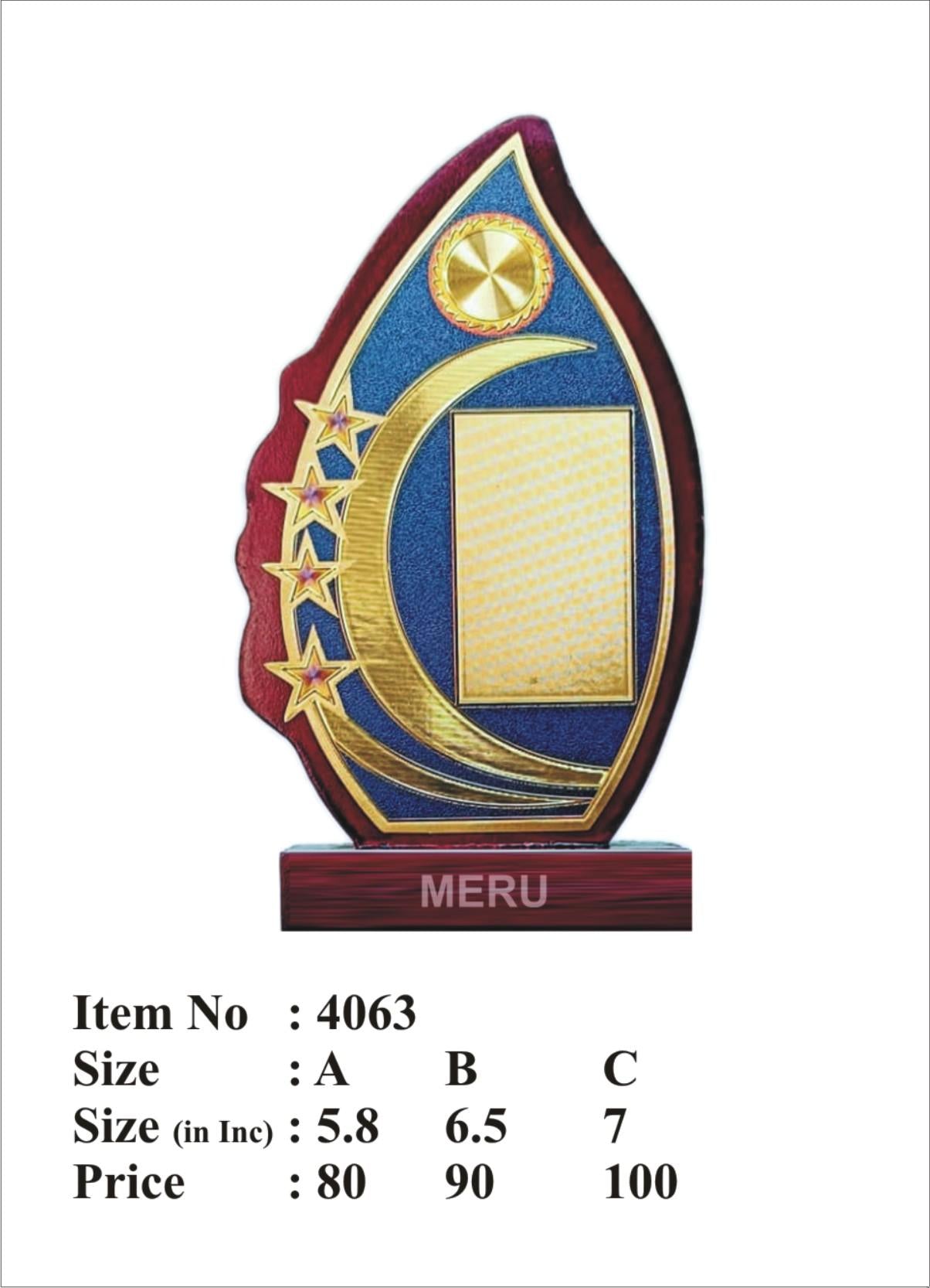 Image of a custom wooden trophy award memento.