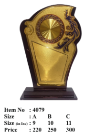 Elegant wooden memento trophy with gold plaque; perfect for employee recognition.
