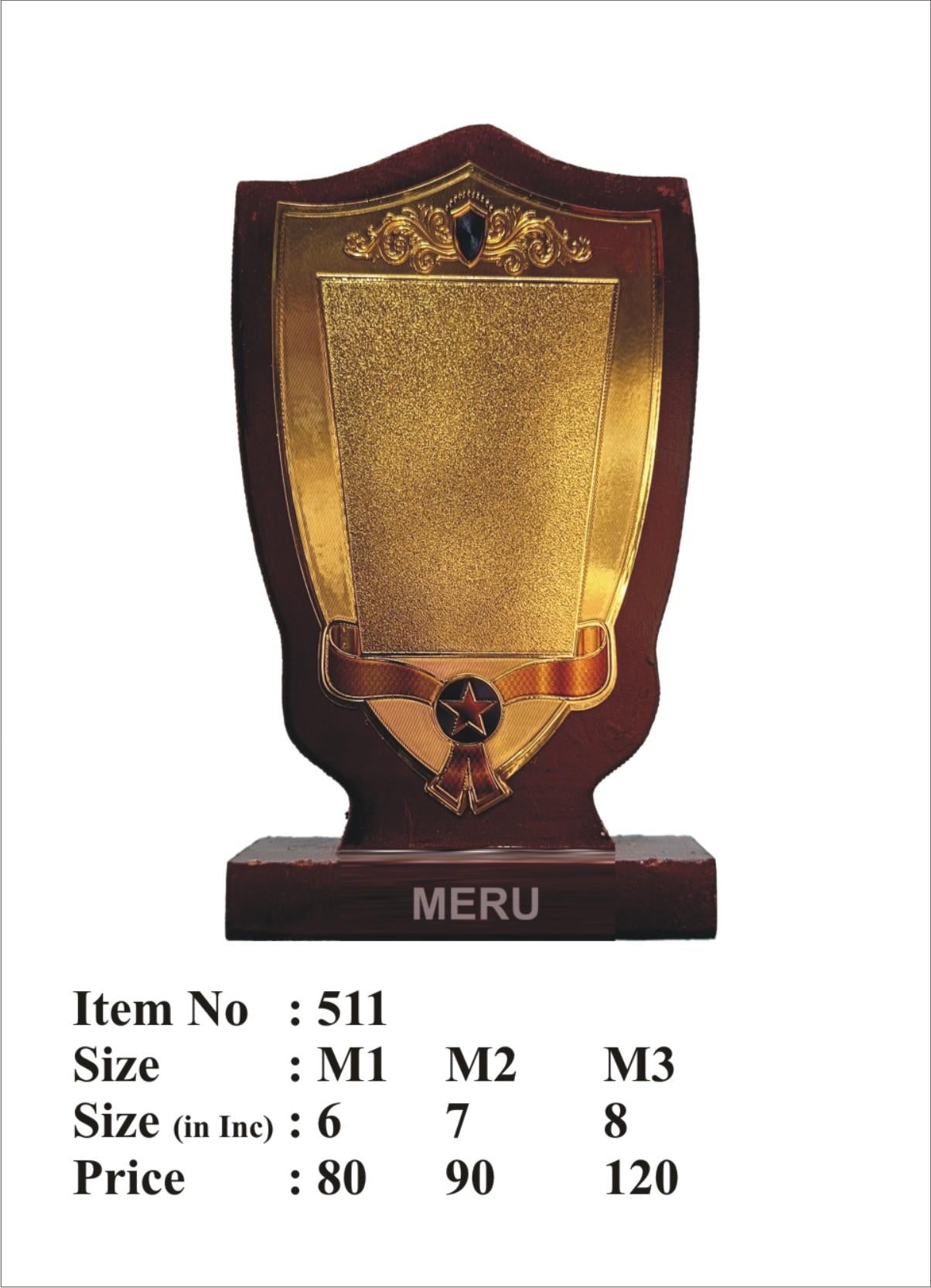Elegant Wooden Trophy - Recognition Award 511 - A classic wooden trophy for lasting recognition.