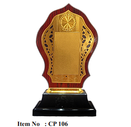 Elegant wooden memento trophy for employee recognition.