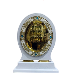 Elegant wooden trophy with gold plaque; perfect for awards.