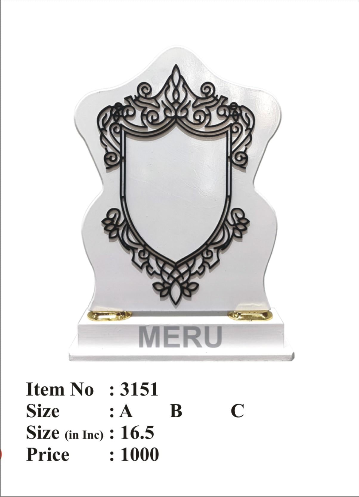 White wooden shield shaped memento; ideal for corporate awards and employee recognition.