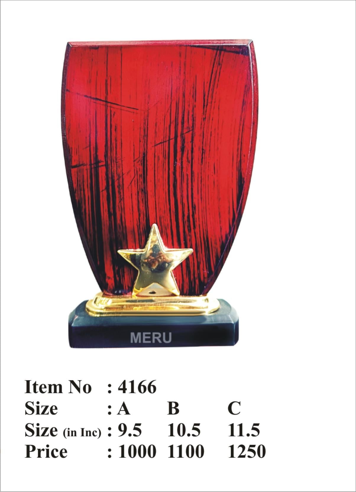Red Wooden Star Memento - Achievement Award