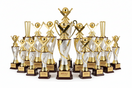 Fiber trophies lightweight affordable alternative metal awards cricket sports India Meru Trophy bulk India buy