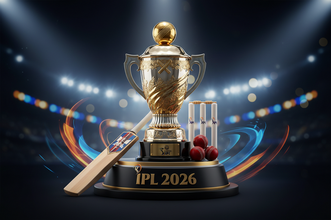 Elegant crystal trophy design for IPL 2026 cricket awards; showcasing craftsmanship and recognition of outstanding achievements by Meru Trophy.