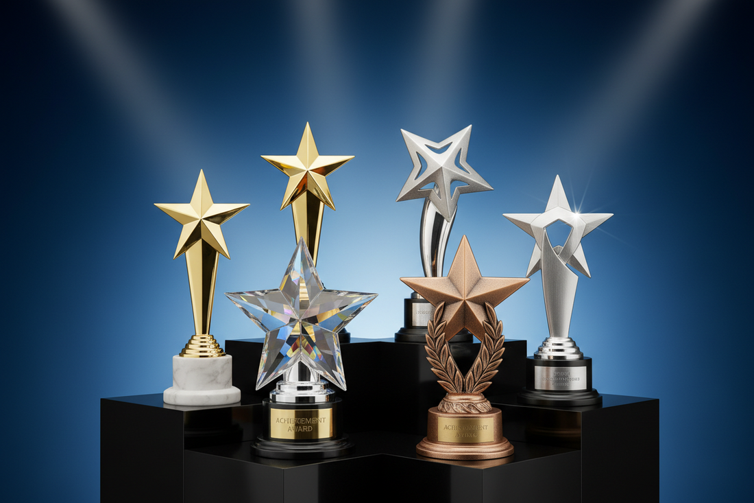 Classic star trophy designs for various competitions