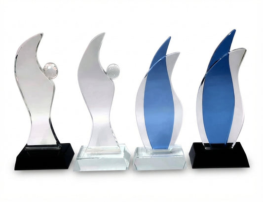 Crystal Trophies Flame Design Achievement Awards CST 86 - Custom Awards - Meru Trophy