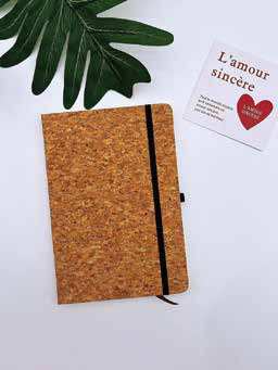 Cork Cover Notebook with Elastic Band eco corporate gift - Meru Trophy Bangalore