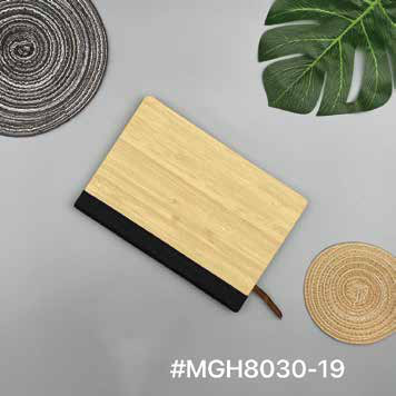 Bamboo Cover Notebook PU corporate gift - Meru Trophy Bangalore