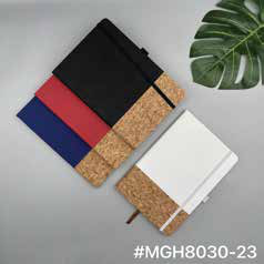 Half Cork PU Notebook with Elastic Band corporate gift - Meru Trophy Bangalore