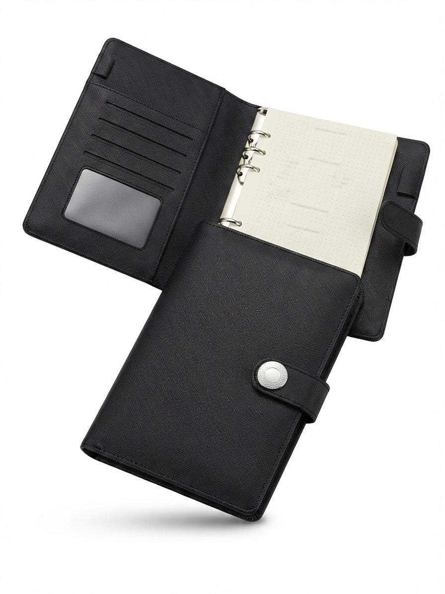 Organiser Diary with Card Slots - Black - Meru Trophy corporate gifting