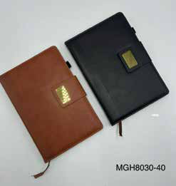 PU Diary with Gold Metal Plate corporate gift - Meru Trophy Bangalore