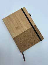 Bamboo and Cork Notebook with Elastic Band corporate gift - Meru Trophy Bangalore