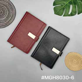 PU Diary with Metal Plate Accent corporate gift - Meru Trophy Bangalore