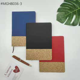PU Notebook with Glitter Cork Accent corporate gift - Meru Trophy Bangalore