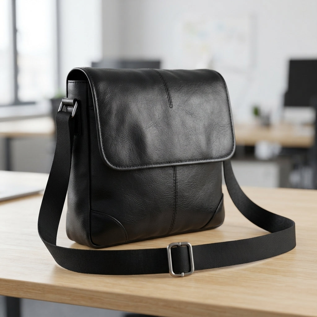 Flap Sling Bag Black - lifestyle - Meru Trophy corporate gifting