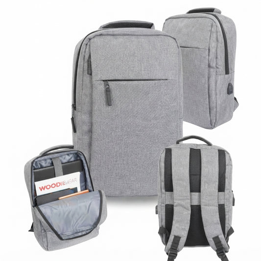 Laptop Backpack Light Grey - Light Grey - Meru Trophy corporate gifting