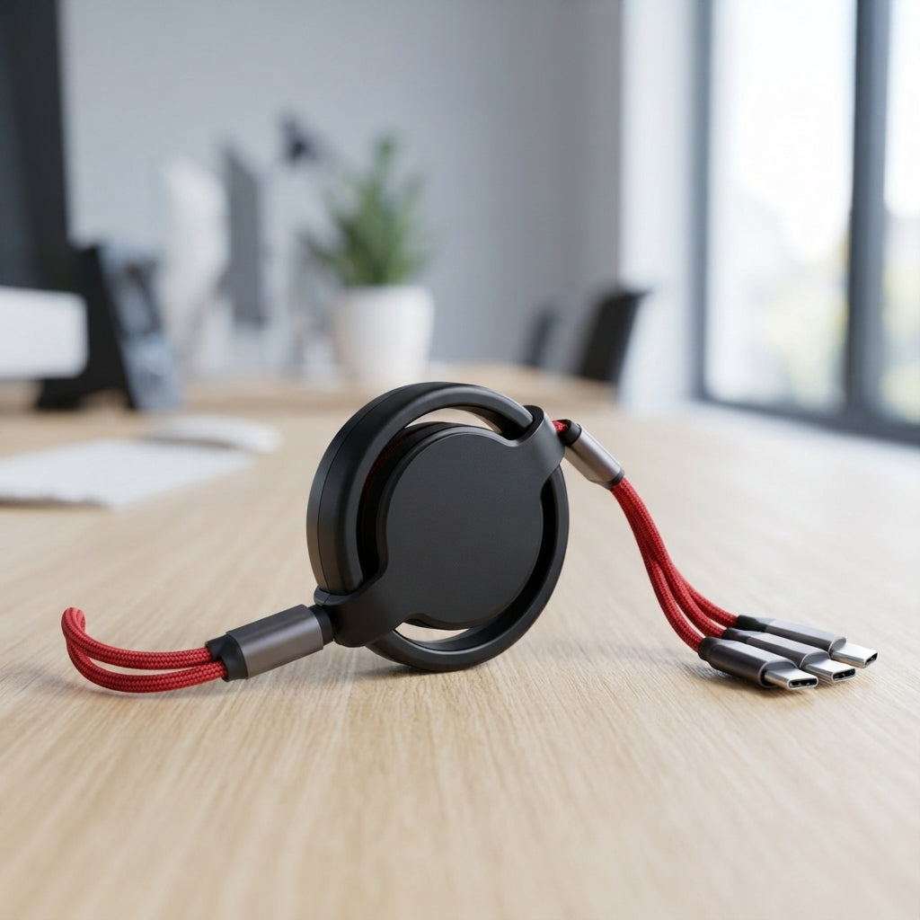 LED Logo Multi-Charging USB Cable Keyring - lifestyle - Meru Trophy corporate gifting