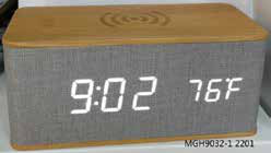 Bamboo Digital Clock with Wireless Charging corporate gift - Meru Trophy Bangalore