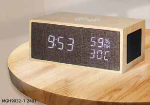 Bamboo Rectangular Digital Clock with Speaker Grille corporate gift - Meru Trophy Bangalore