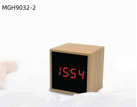 Bamboo Cube Digital Clock corporate gift - Meru Trophy Bangalore