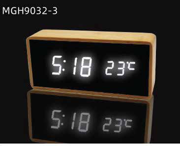 Bamboo Rectangular LED Digital Clock corporate gift - Meru Trophy Bangalore