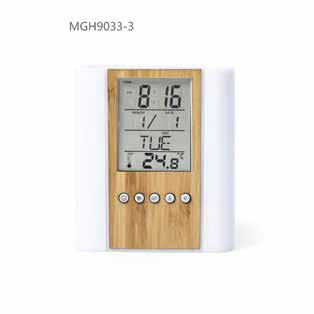 Bamboo Digital Clock with Pen Holder corporate gift - Meru Trophy Bangalore