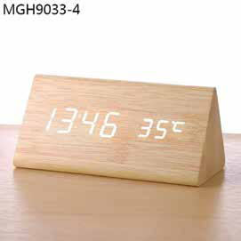 Wooden Triangular LED Digital Clock corporate gift - Meru Trophy Bangalore