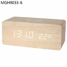 Wooden LED Digital Clock with Wireless Charging corporate gift - Meru Trophy Bangalore