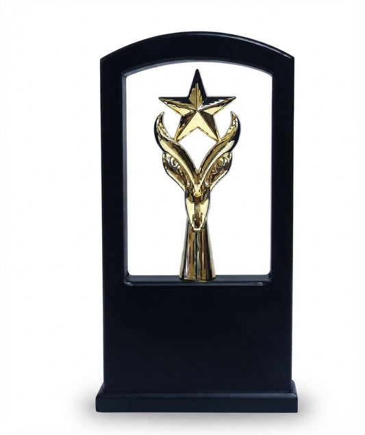 Wooden Star Award Trophy: Recognition and Achievement RM 23 - Meru Trophy