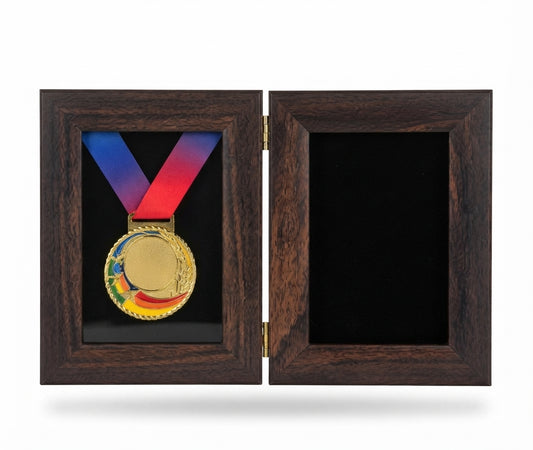 Wooden Memento Gold Medal Award Trophy - Custom Awards CP 93 - Meru Trophy
