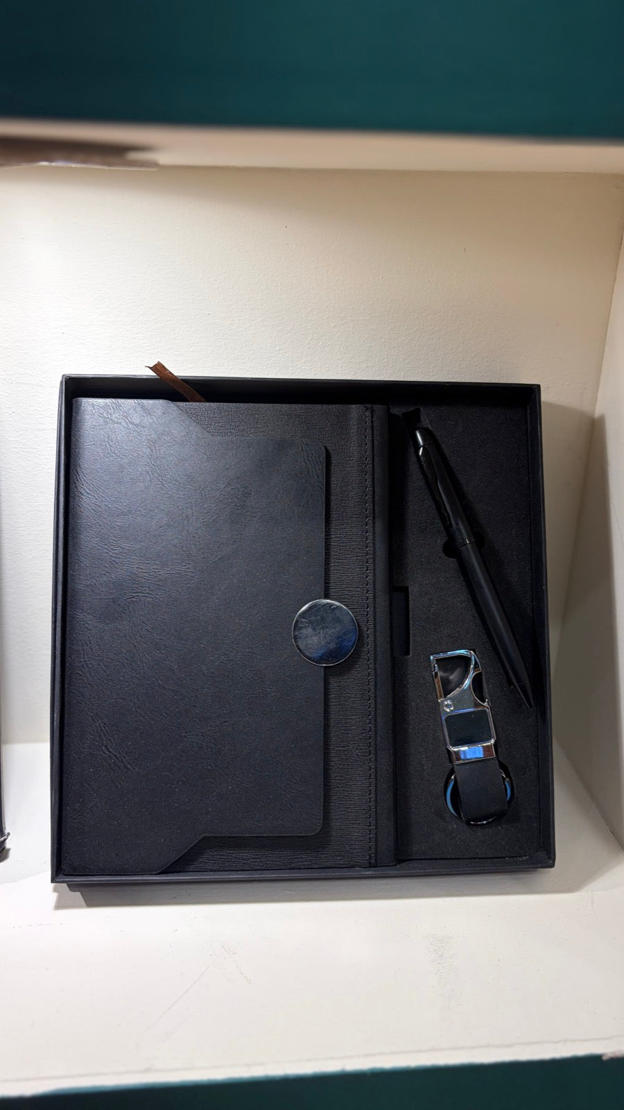 Leather Executive Diary Gift Set - Black